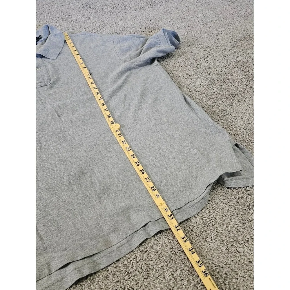 Polo Ralph Lauren Polo Shirt Men 3XB Big Heather Gray Short Sleeve Pique Cotton
